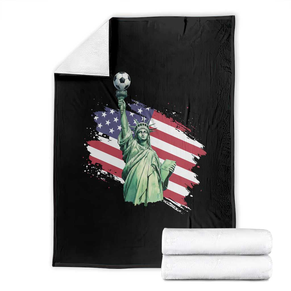 Statue Of Liberty Soccer Lover Throw Blanket New Yorker Fan Gift TS12 Black Print Your Wear