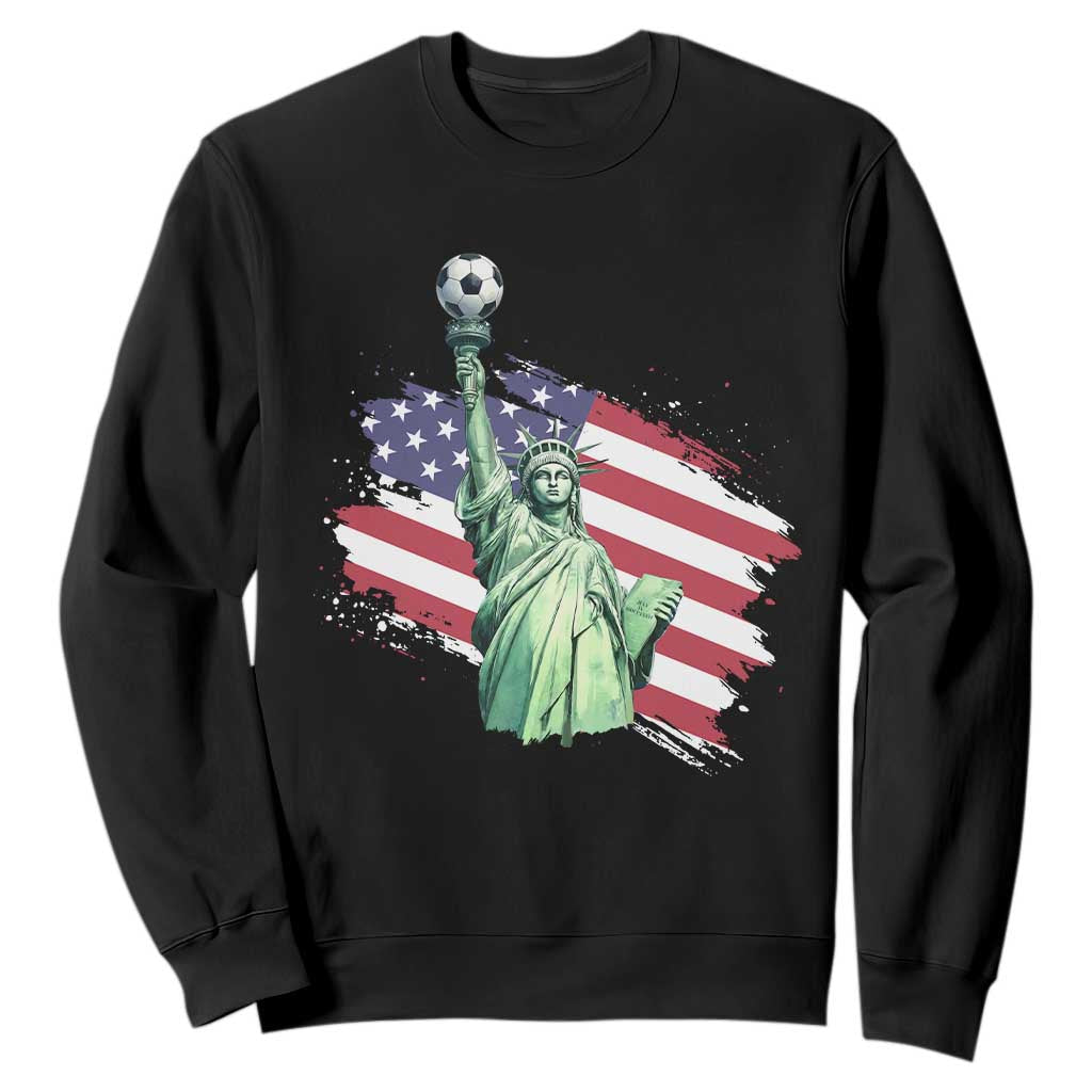Statue Of Liberty Soccer Lover Sweatshirt New Yorker Fan Gift TS12 Black Print Your Wear