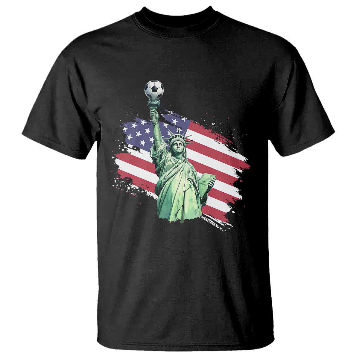 Statue Of Liberty Soccer Lover T Shirt New Yorker Fan Gift TS12 Black Print Your Wear