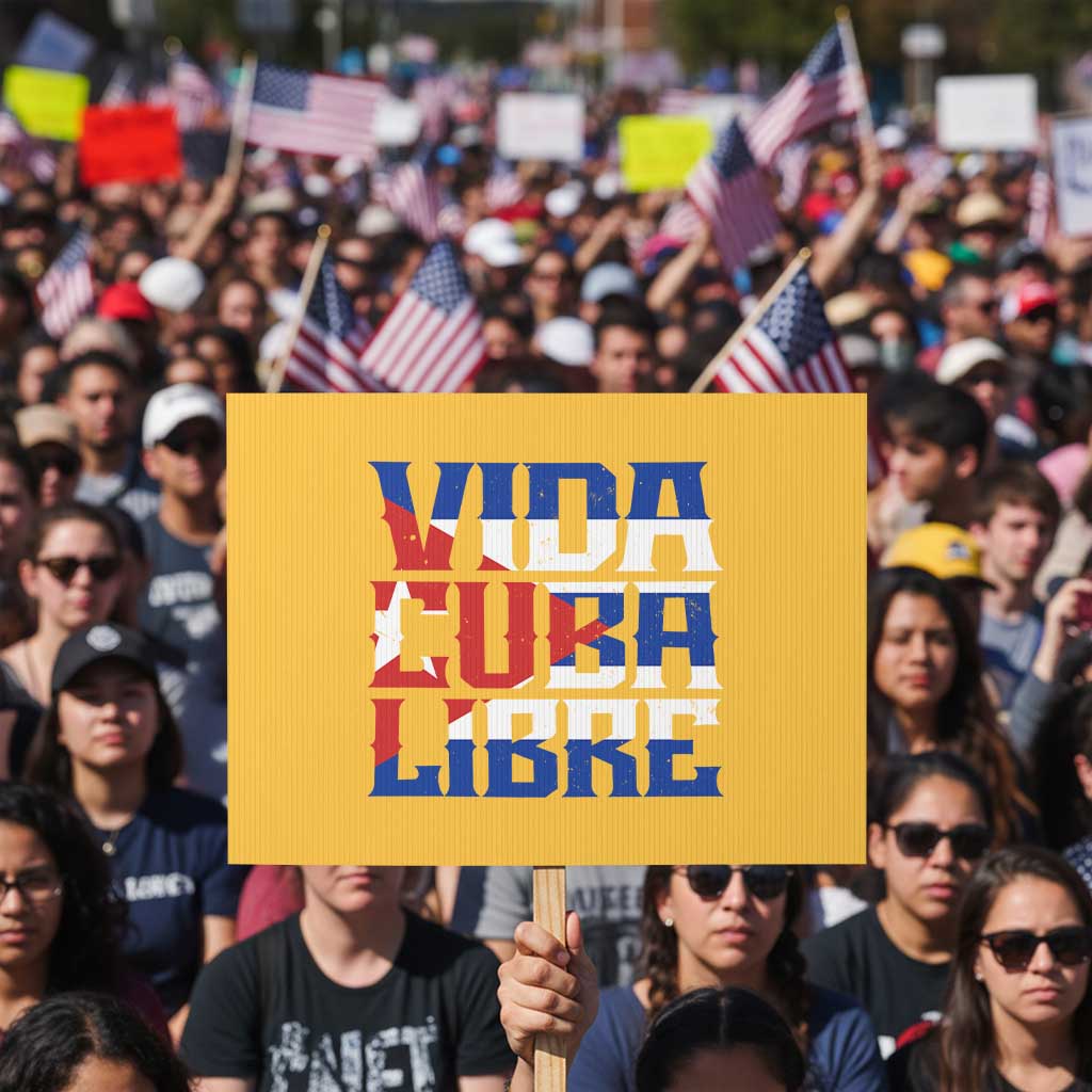 Viva Cuba Libre Protest Sign Cuban Freedom Supporter TS12 Horizontal 18