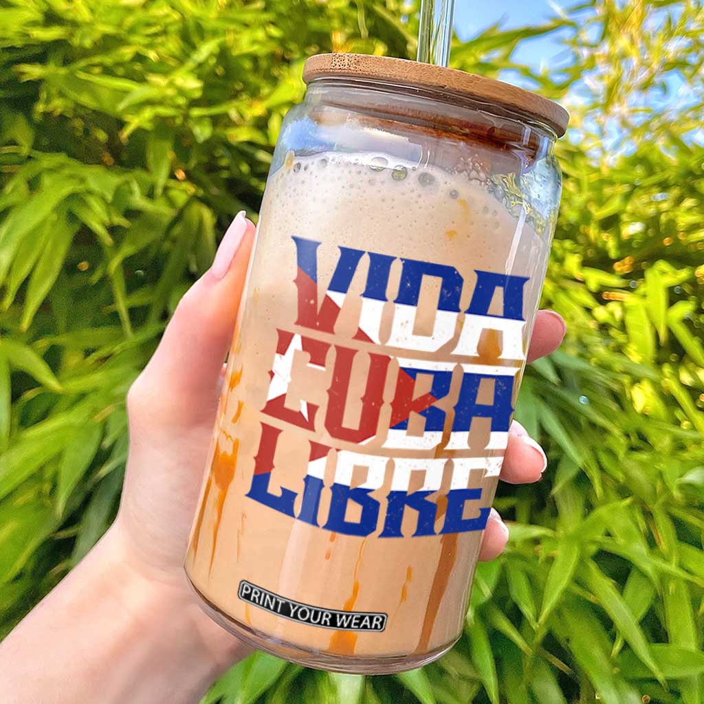 Viva Cuba Libre Glass Can Cuban Freedom Supporter TS12 Black Print Your Wear