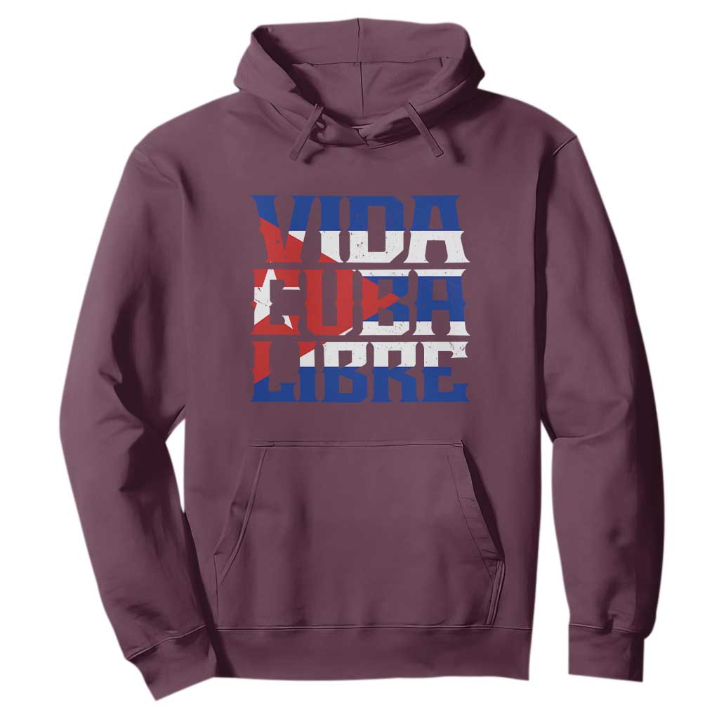 Viva Cuba Libre Hoodie Cuban Freedom Supporter TS12 Maroon Print Your Wear