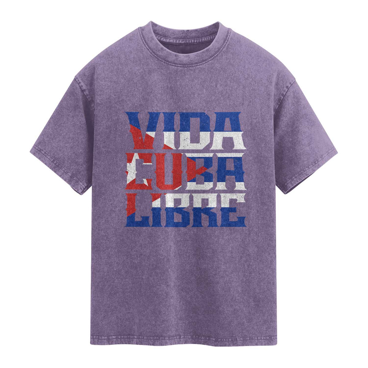 Viva Cuba Libre Washed Cotton T-Shirt Cuban Freedom Supporter