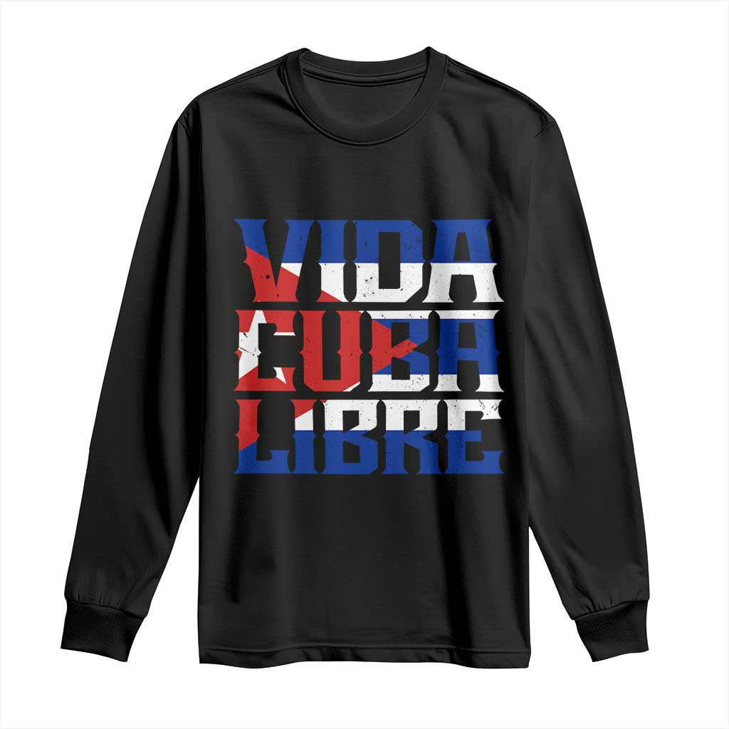 Viva Cuba Libre Long Sleeve Shirt Cuban Freedom Supporter TS12 Black Print Your Wear