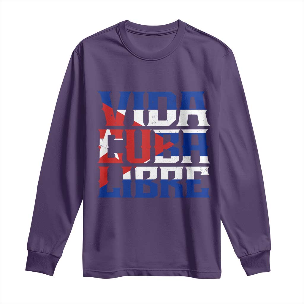 Viva Cuba Libre Long Sleeve Shirt Cuban Freedom Supporter TS12 Purple Print Your Wear
