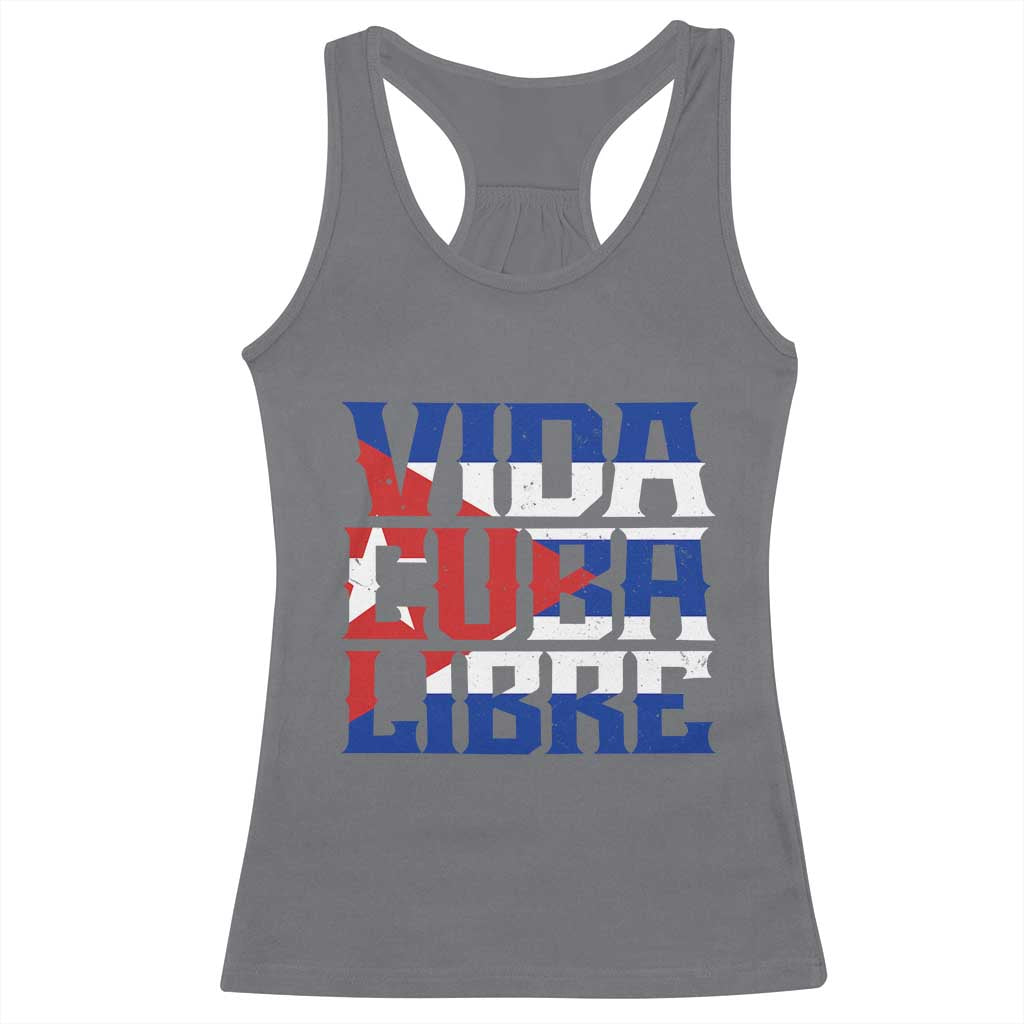 Viva Cuba Libre Racerback Tank Top Cuban Freedom Supporter TS12 Charcoal Print Your Wear