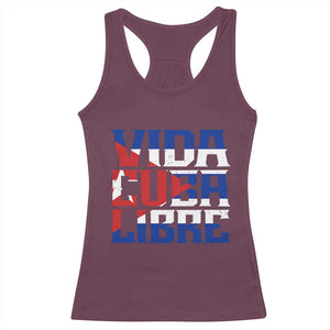 Viva Cuba Libre Racerback Tank Top Cuban Freedom Supporter TS12 Maroon Print Your Wear