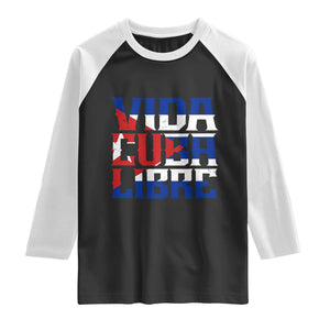 Viva Cuba Libre Raglan Shirt Cuban Freedom Supporter TS12 Black White Print Your Wear