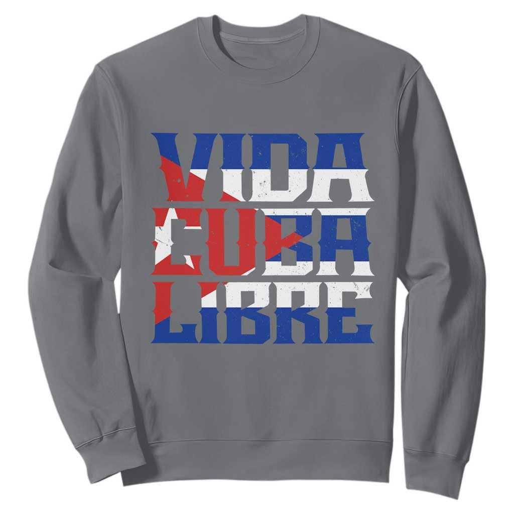 Viva Cuba Libre Sweatshirt Cuban Freedom Supporter TS12 Charcoal Print Your Wear