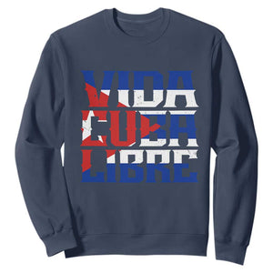 Viva Cuba Libre Sweatshirt Cuban Freedom Supporter TS12 Navy Print Your Wear