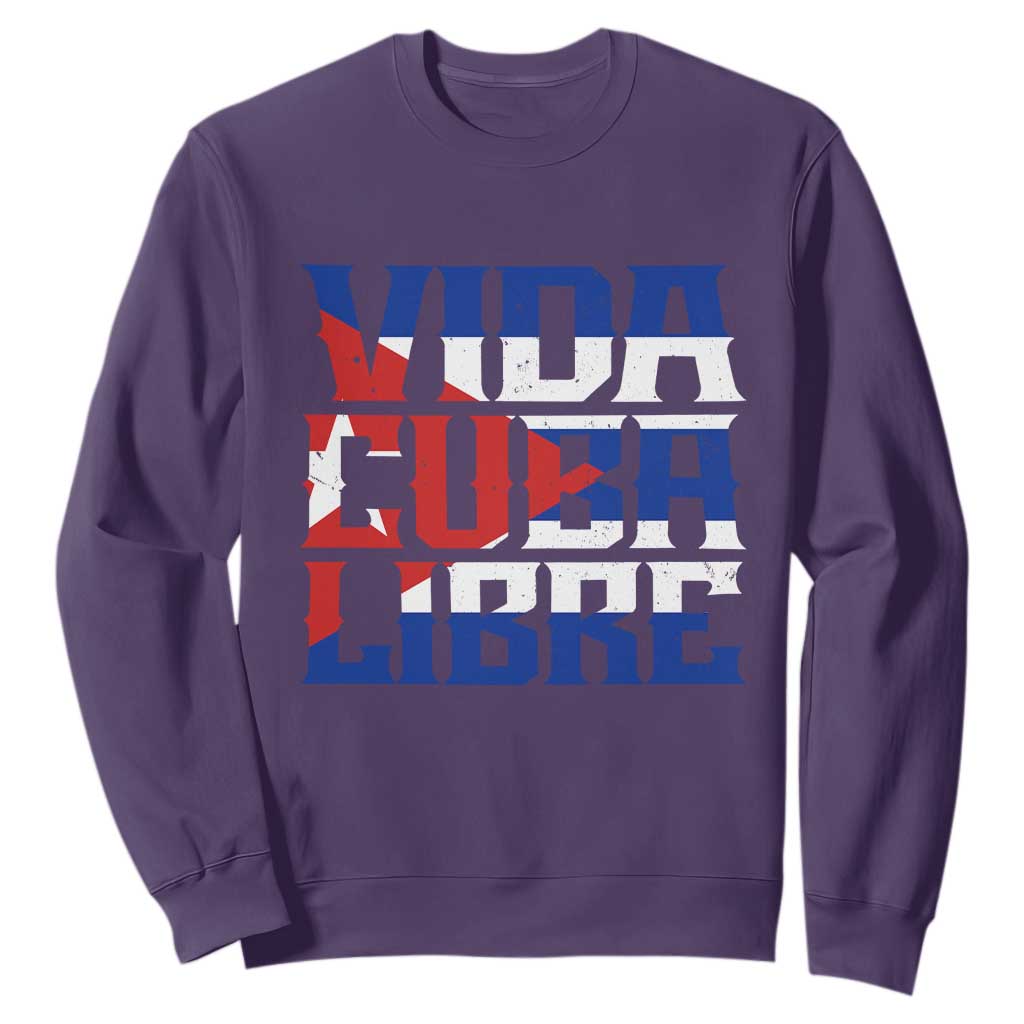 Viva Cuba Libre Sweatshirt Cuban Freedom Supporter TS12 Purple Print Your Wear