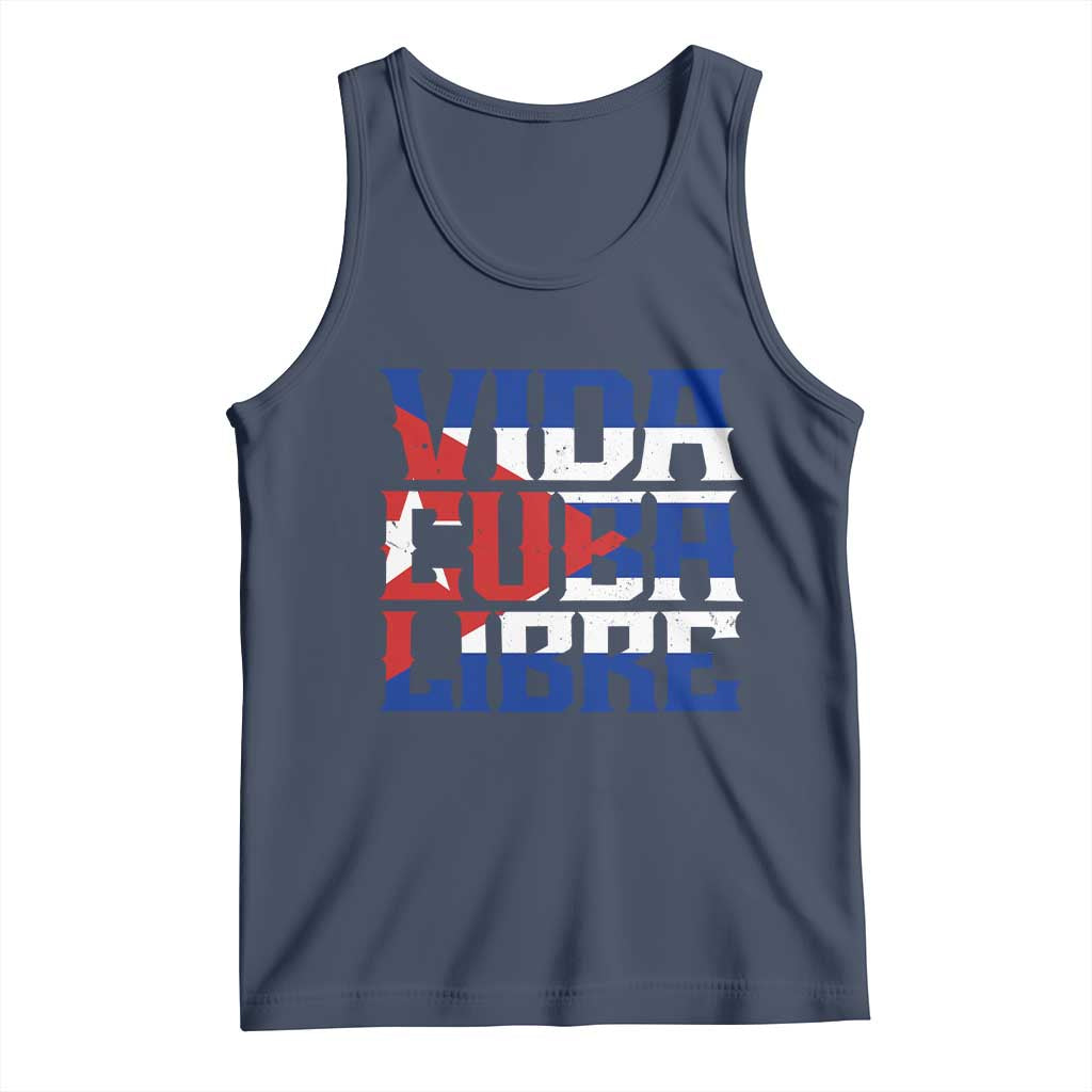 Viva Cuba Libre Tank Top Cuban Freedom Supporter TS12 Navy Print Your Wear