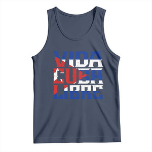 Viva Cuba Libre Tank Top Cuban Freedom Supporter TS12 Navy Print Your Wear