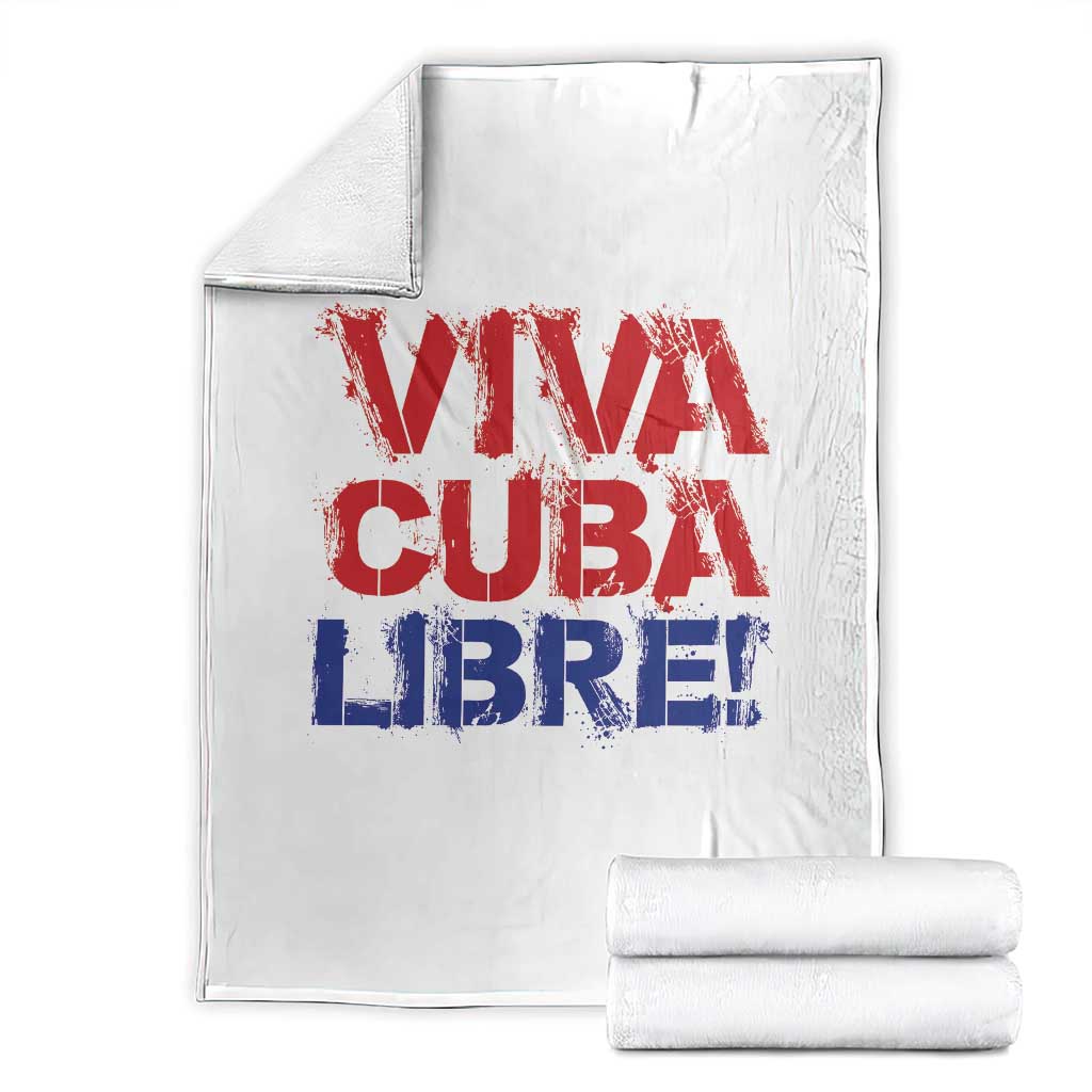 Viva Cuba Libre Throw Blanket SOS Cuba Stand With Freedom Movement TS12 White Print Your Wear