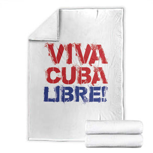 Viva Cuba Libre Throw Blanket SOS Cuba Stand With Freedom Movement TS12 White Print Your Wear
