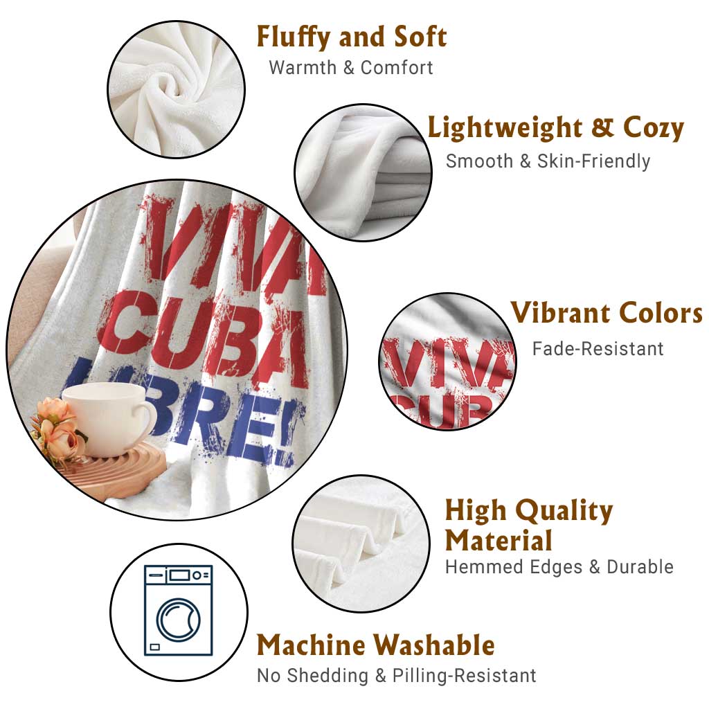 Viva Cuba Libre Throw Blanket SOS Cuba Stand With Freedom Movement TS12 Print Your Wear