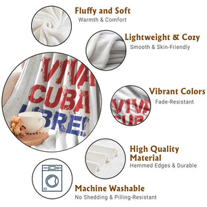 Viva Cuba Libre Throw Blanket SOS Cuba Stand With Freedom Movement TS12 Print Your Wear