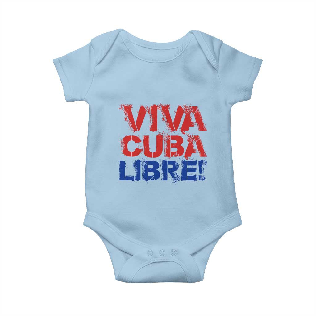 Viva Cuba Libre Baby Onesie SOS Cuba Stand With Freedom Movement TS12 Light Blue Print Your Wear