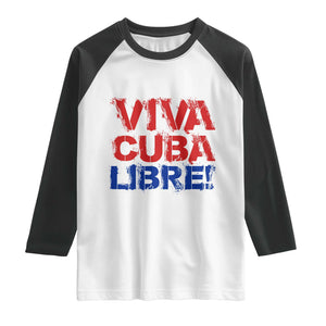 Viva Cuba Libre Raglan Shirt SOS Cuba Stand With Freedom Movement TS12 White Black Print Your Wear