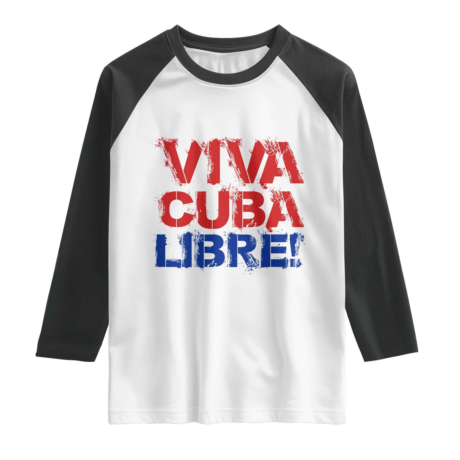 Viva Cuba Libre Raglan Shirt SOS Cuba Stand With Freedom Movement TS12 White Black Print Your Wear