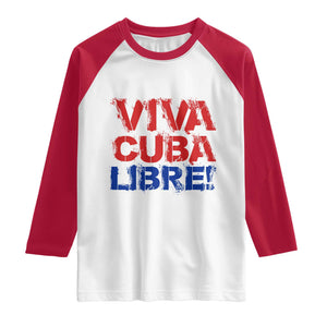 Viva Cuba Libre Raglan Shirt SOS Cuba Stand With Freedom Movement TS12 White Red Print Your Wear