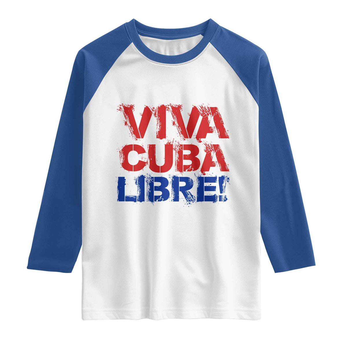 Viva Cuba Libre Raglan Shirt SOS Cuba Stand With Freedom Movement TS12 White Royal Print Your Wear