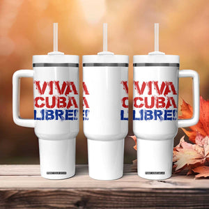 Viva Cuba Libre Tumbler With Handle SOS Cuba Stand With Freedom Movement TS12 Print Your Wear
