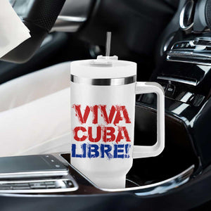 Viva Cuba Libre Tumbler With Handle SOS Cuba Stand With Freedom Movement TS12 Print Your Wear