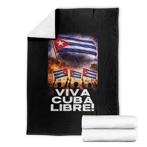 Viva Cuba Libre Throw Blanket Cuban Freedom Protest TS12 Black Print Your Wear