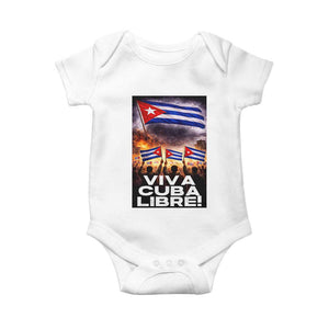Viva Cuba Libre Baby Onesie Cuban Freedom Protest TS12 White Print Your Wear