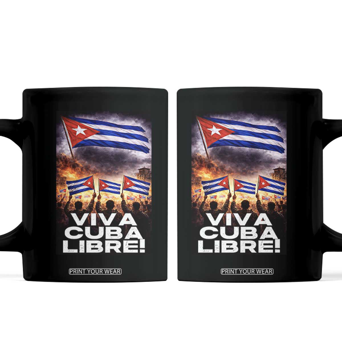 Viva Cuba Libre Coffee Mug Cuban Freedom Protest TS12 Black Print Your Wear
