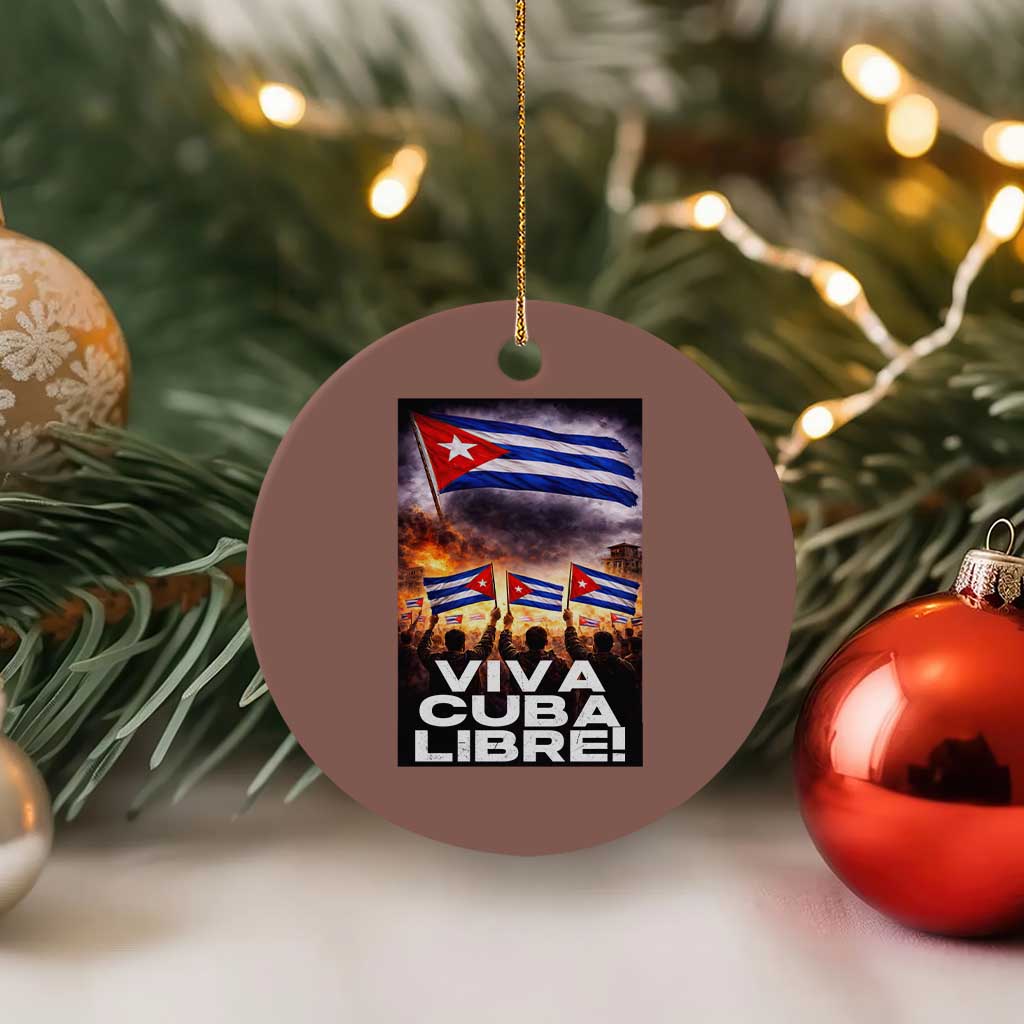 Viva Cuba Libre Ceramic Ornament Cuban Freedom Protest TS12 1pc Mocha Print Your Wear