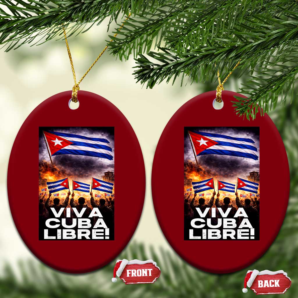 Viva Cuba Libre Ceramic Ornament Cuban Freedom Protest TS12 Print Your Wear