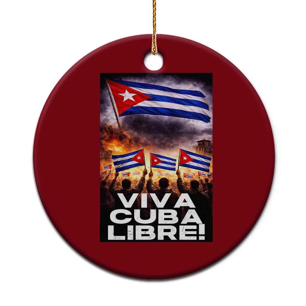 Viva Cuba Libre Ceramic Ornament Cuban Freedom Protest TS12 1pc Red Print Your Wear