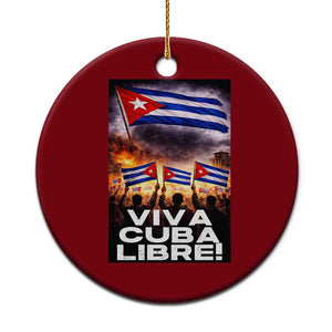 Viva Cuba Libre Ceramic Ornament Cuban Freedom Protest TS12 1pc Red Print Your Wear