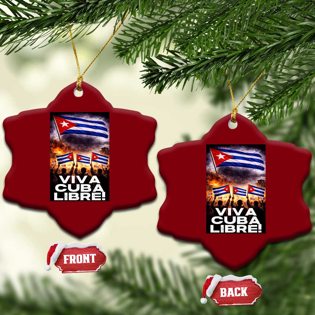 Viva Cuba Libre Ceramic Ornament Cuban Freedom Protest TS12 Print Your Wear
