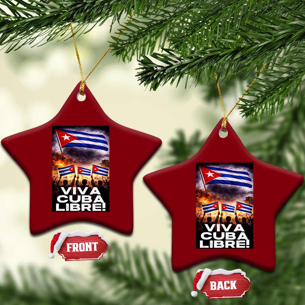 Viva Cuba Libre Ceramic Ornament Cuban Freedom Protest TS12 Print Your Wear
