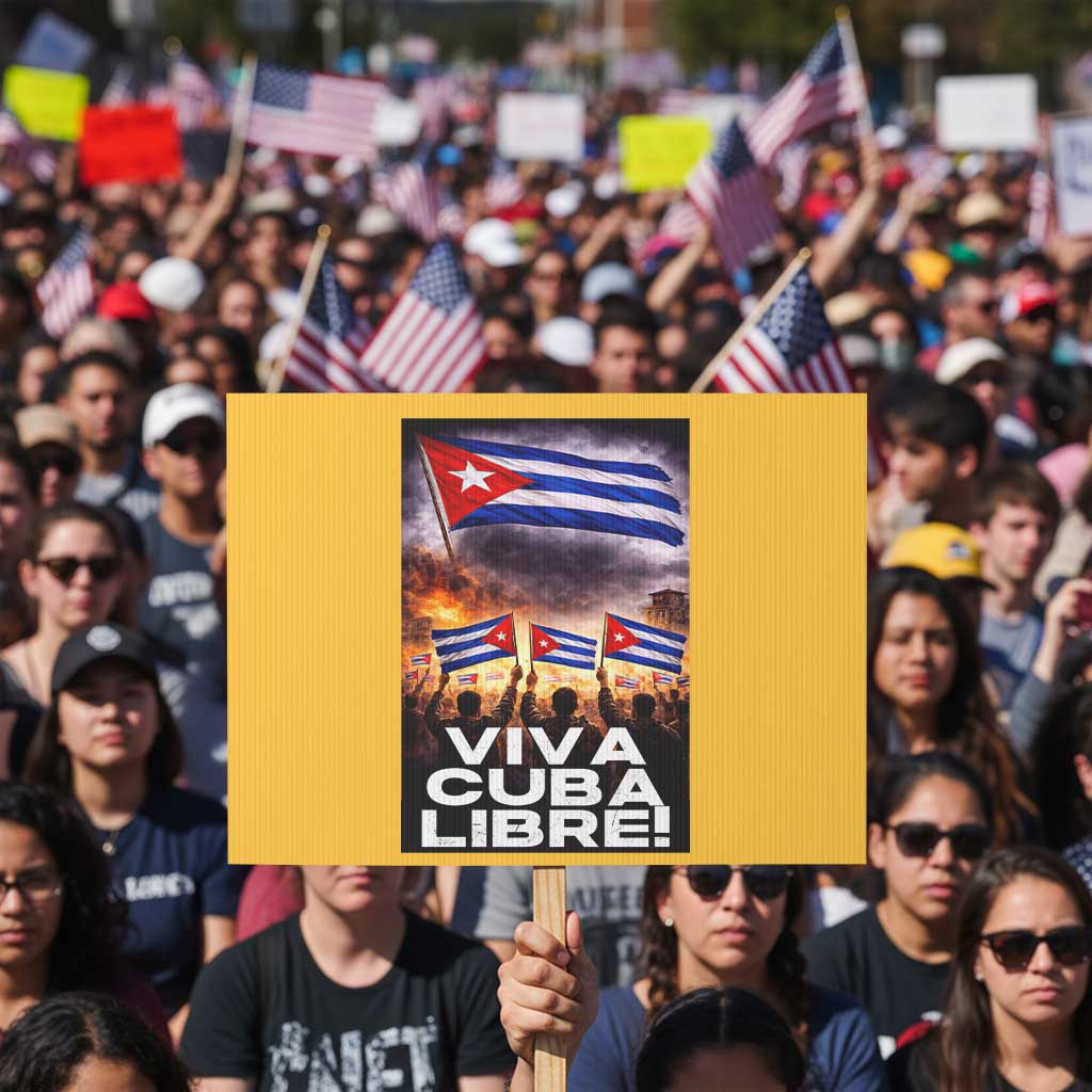 Viva Cuba Libre Protest Sign Cuban Freedom Protest TS12 Horizontal 18