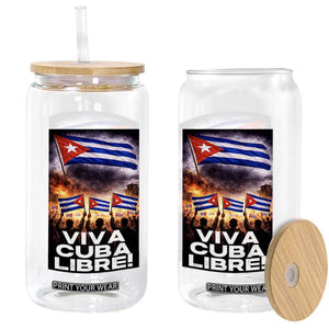 Viva Cuba Libre Glass Can Cuban Freedom Protest TS12 Print Your Wear