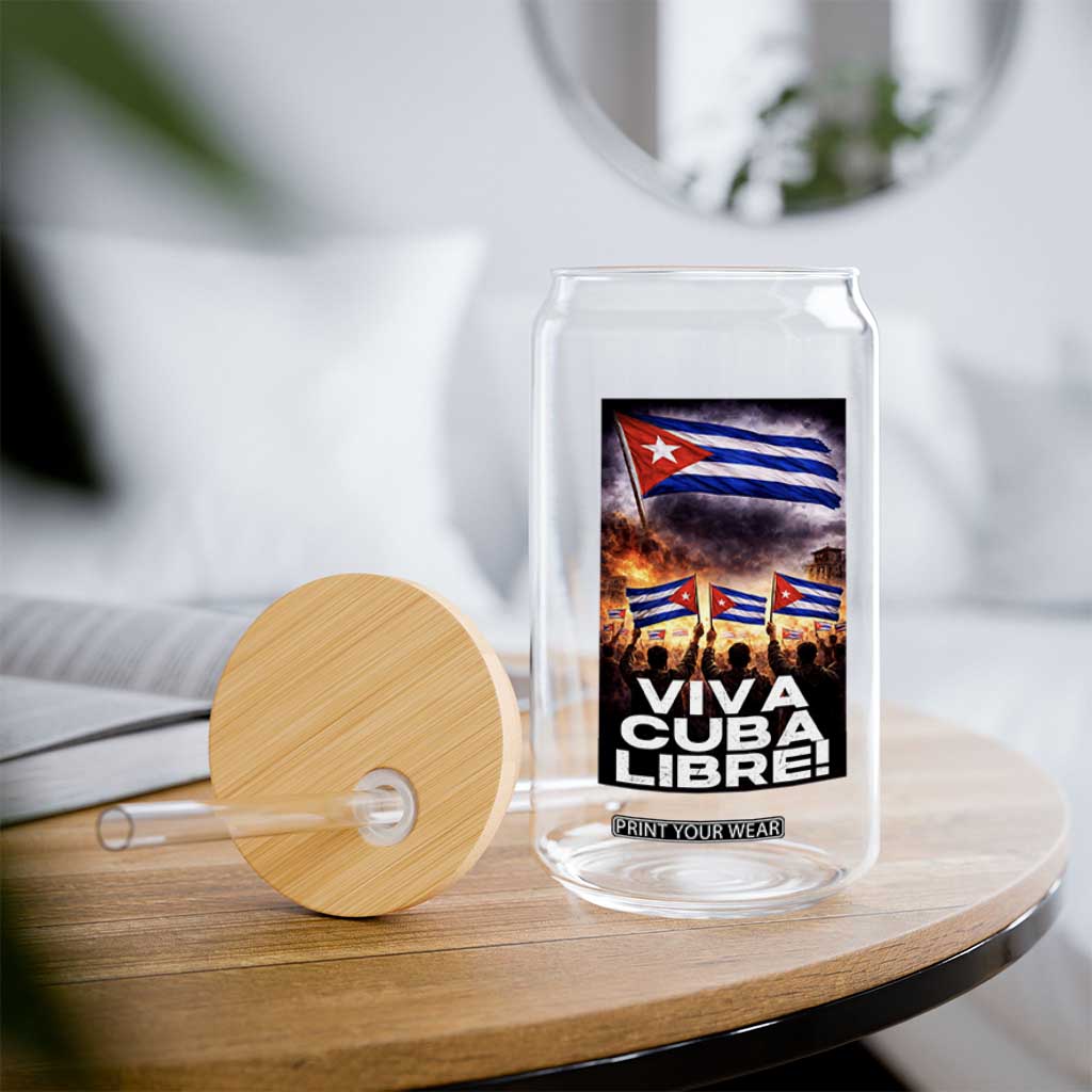 Viva Cuba Libre Glass Can Cuban Freedom Protest TS12 Print Your Wear