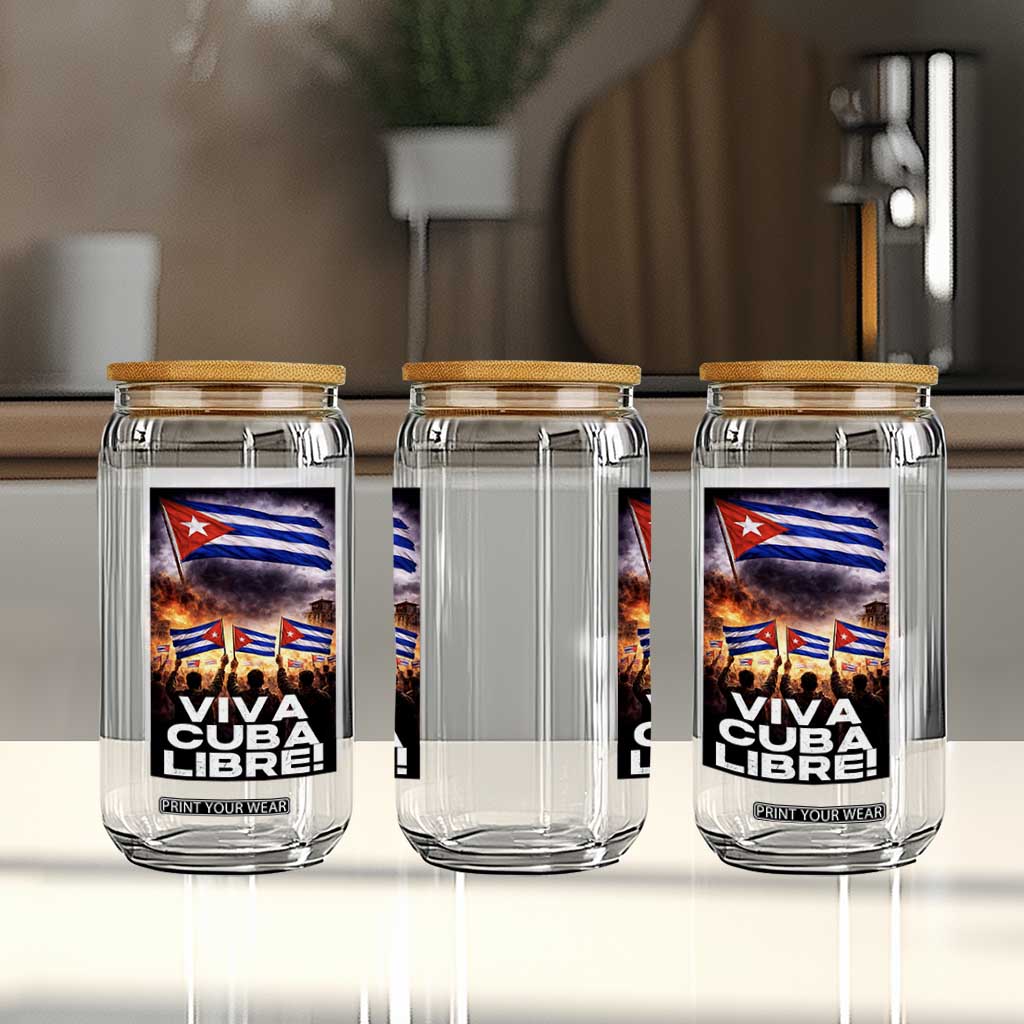 Viva Cuba Libre Glass Can Cuban Freedom Protest TS12 Print Your Wear