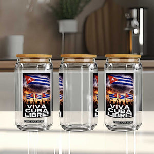 Viva Cuba Libre Glass Can Cuban Freedom Protest TS12 Print Your Wear