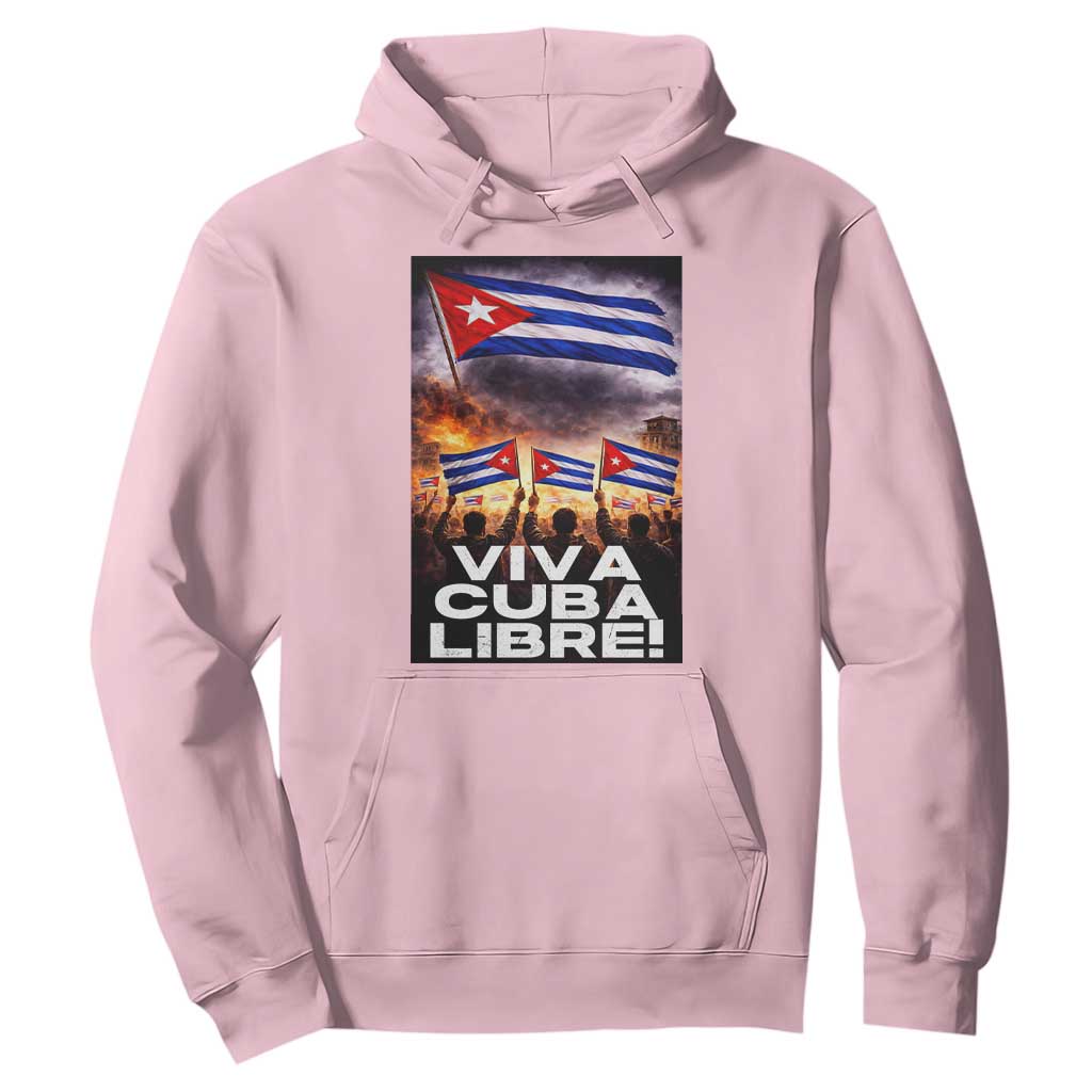 Viva Cuba Libre Hoodie Cuban Freedom Protest TS12 Light Pink Print Your Wear
