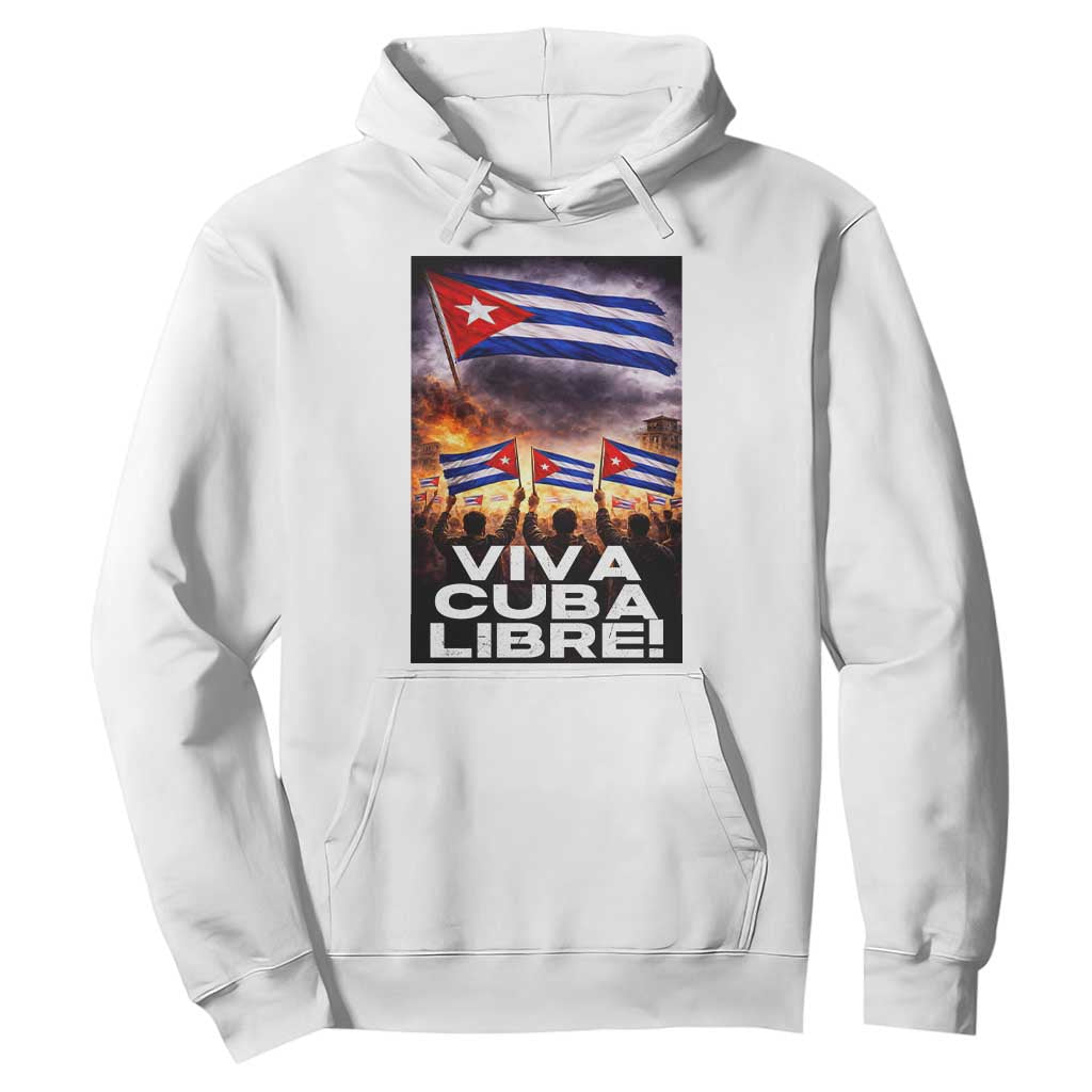 Viva Cuba Libre Hoodie Cuban Freedom Protest TS12 White Print Your Wear