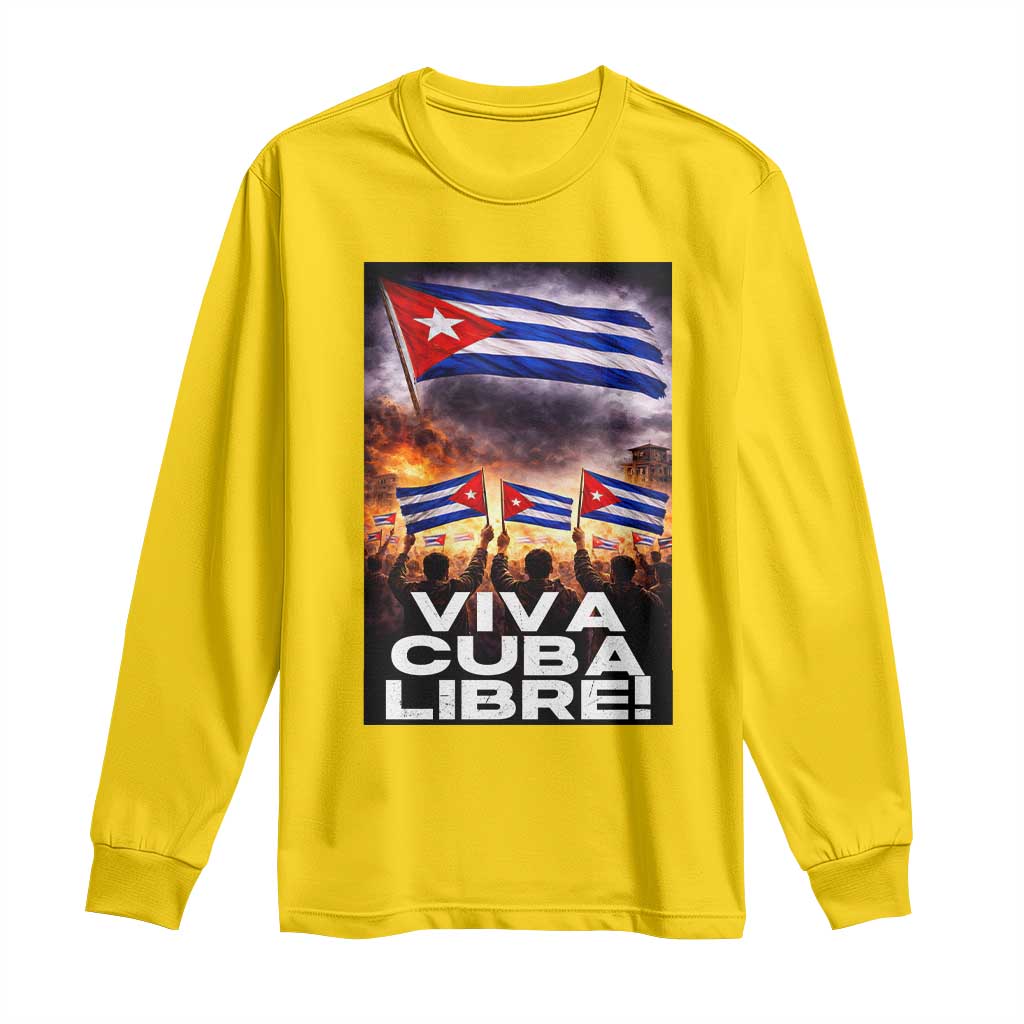 Viva Cuba Libre Long Sleeve Shirt Cuban Freedom Protest TS12 Daisy Print Your Wear