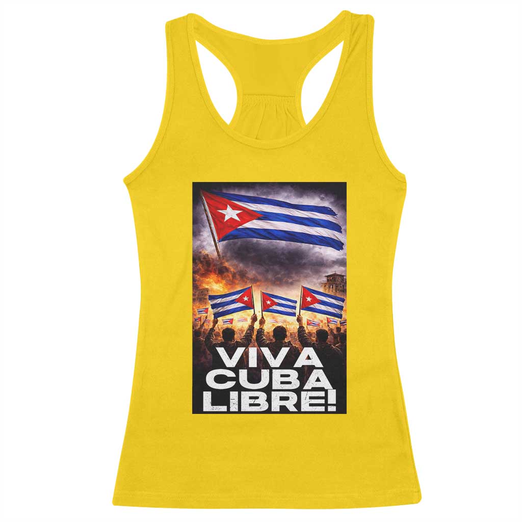 Viva Cuba Libre Racerback Tank Top Cuban Freedom Protest TS12 Daisy Print Your Wear