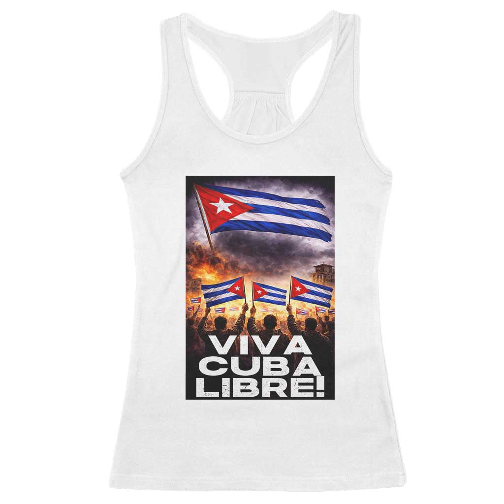 Viva Cuba Libre Racerback Tank Top Cuban Freedom Protest TS12 White Print Your Wear