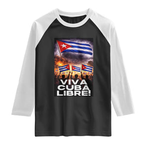 Viva Cuba Libre Raglan Shirt Cuban Freedom Protest TS12 Black White Print Your Wear