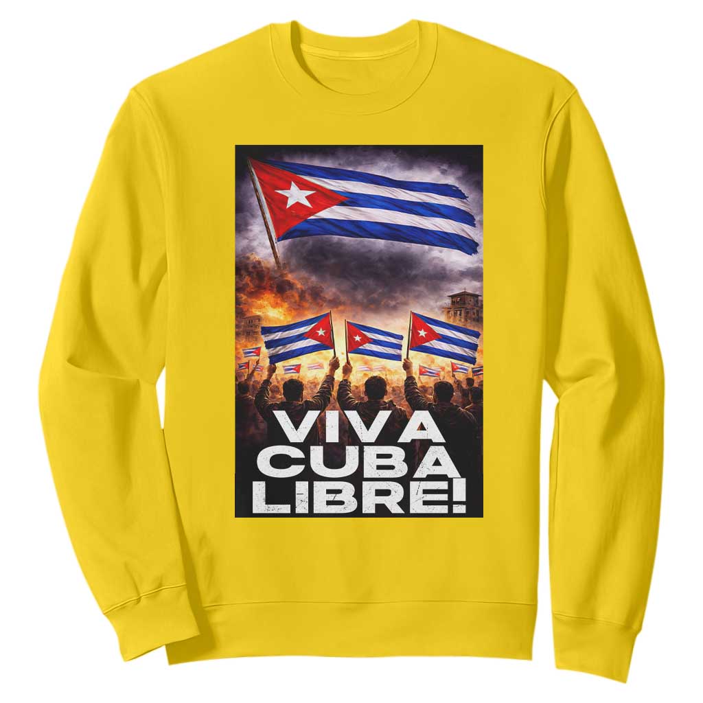 Viva Cuba Libre Sweatshirt Cuban Freedom Protest TS12 Daisy Print Your Wear