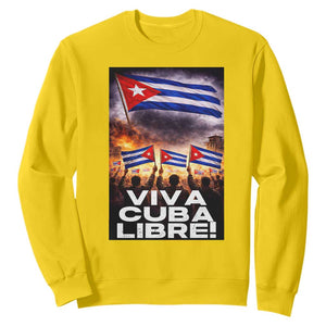 Viva Cuba Libre Sweatshirt Cuban Freedom Protest TS12 Daisy Print Your Wear